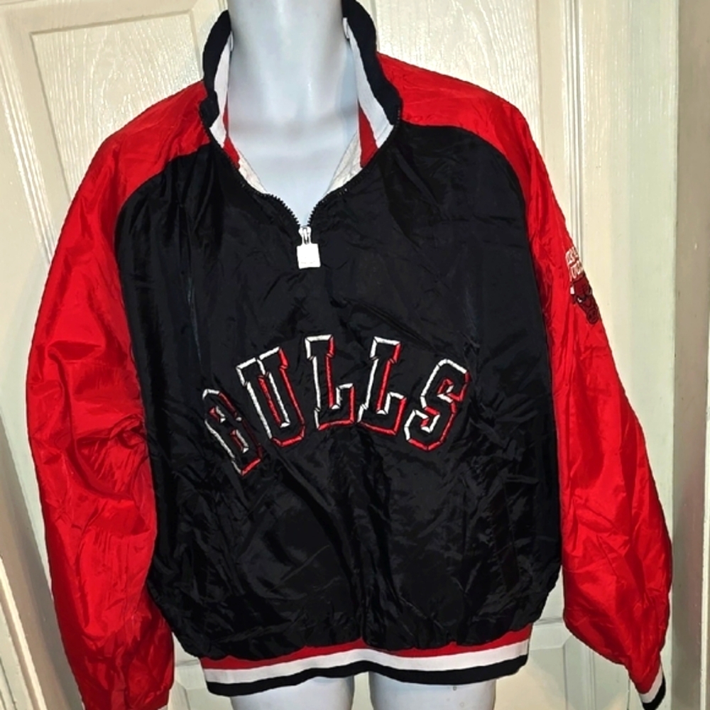 Vintage Chalk Line Chicago Bulls Pullover Wind Jacket Mens XL